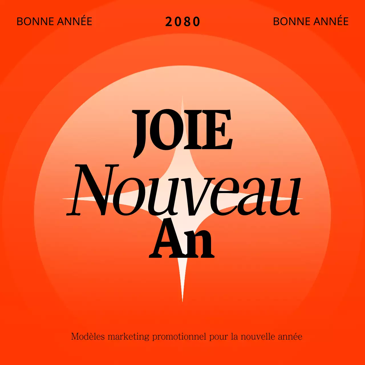Promouvoir un modèle de marketing pour le Nouvel An en orange et menthe