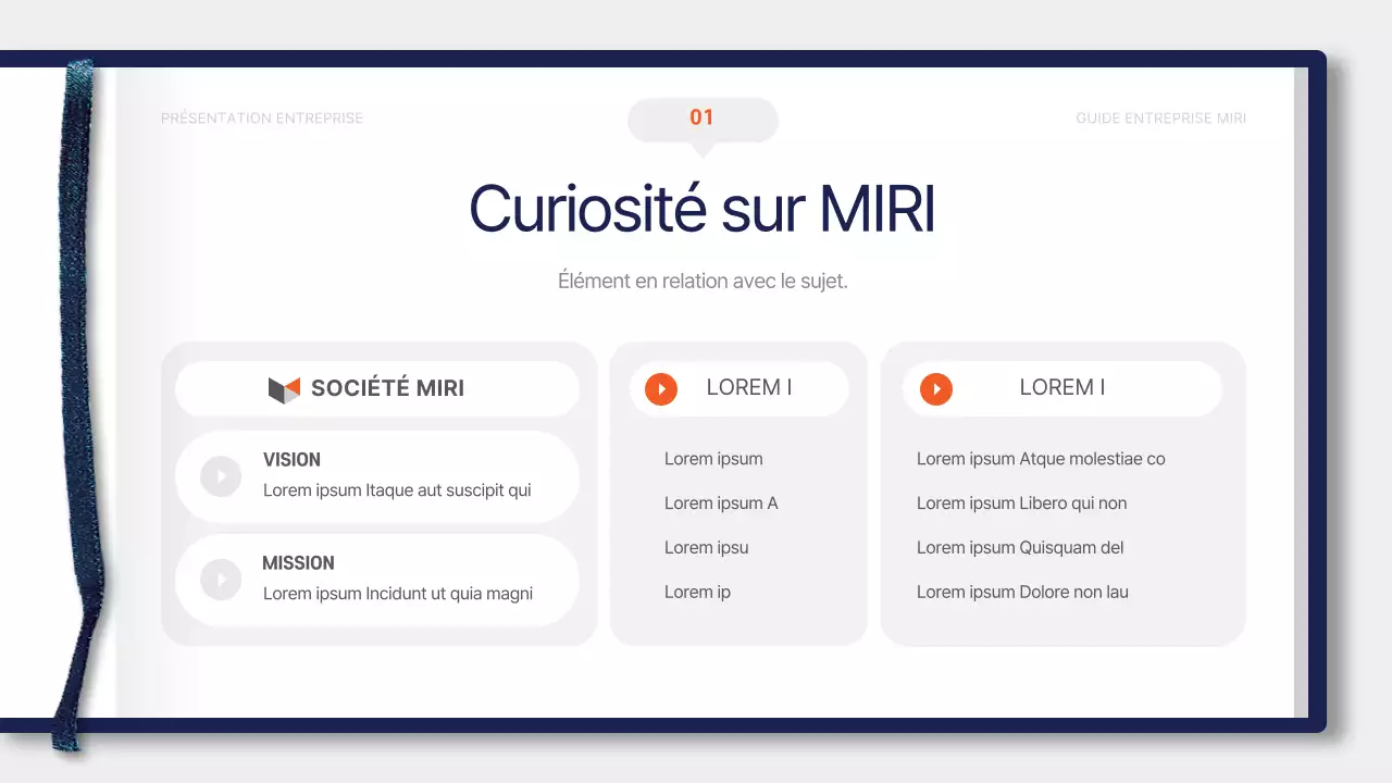 Matériel de formation simple, bleu et orange, pour le livret d'accueil des nouveaux embauchés