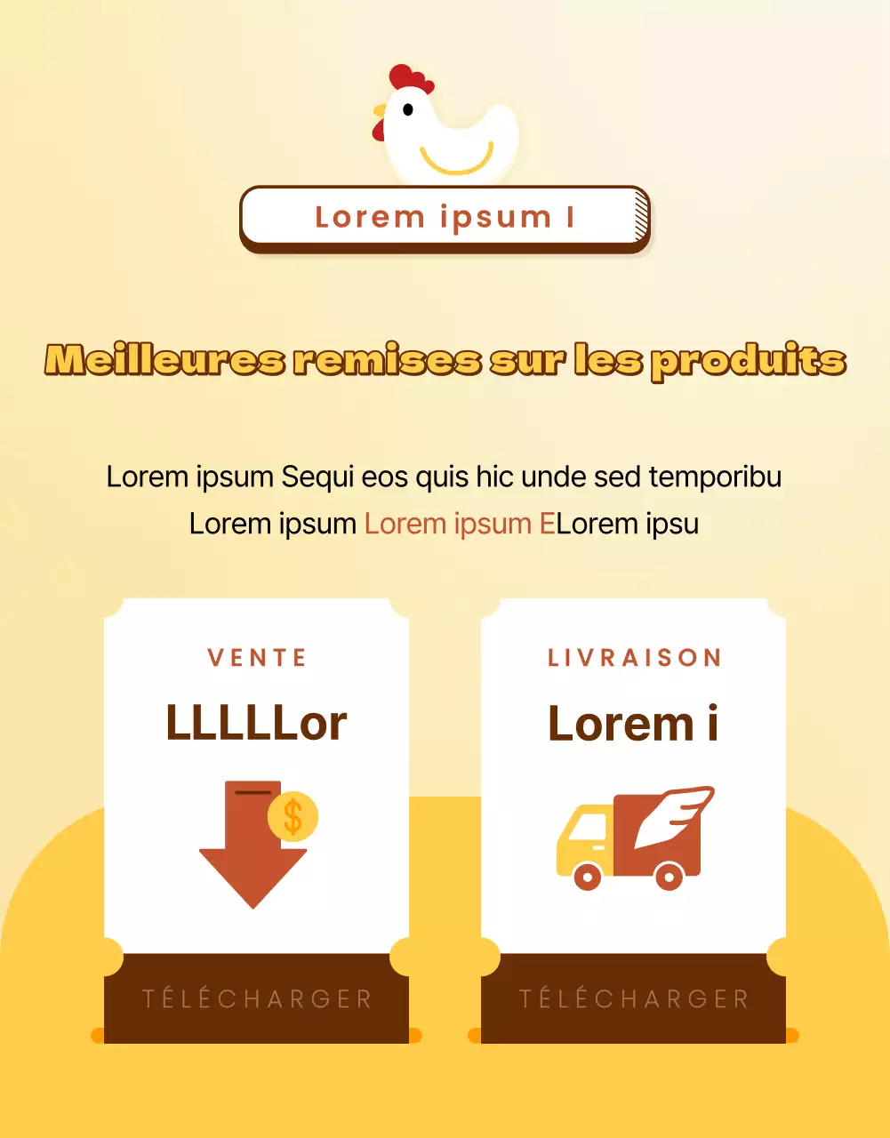 Promouvoir les produits à base de blanc de poulet jaune et brun