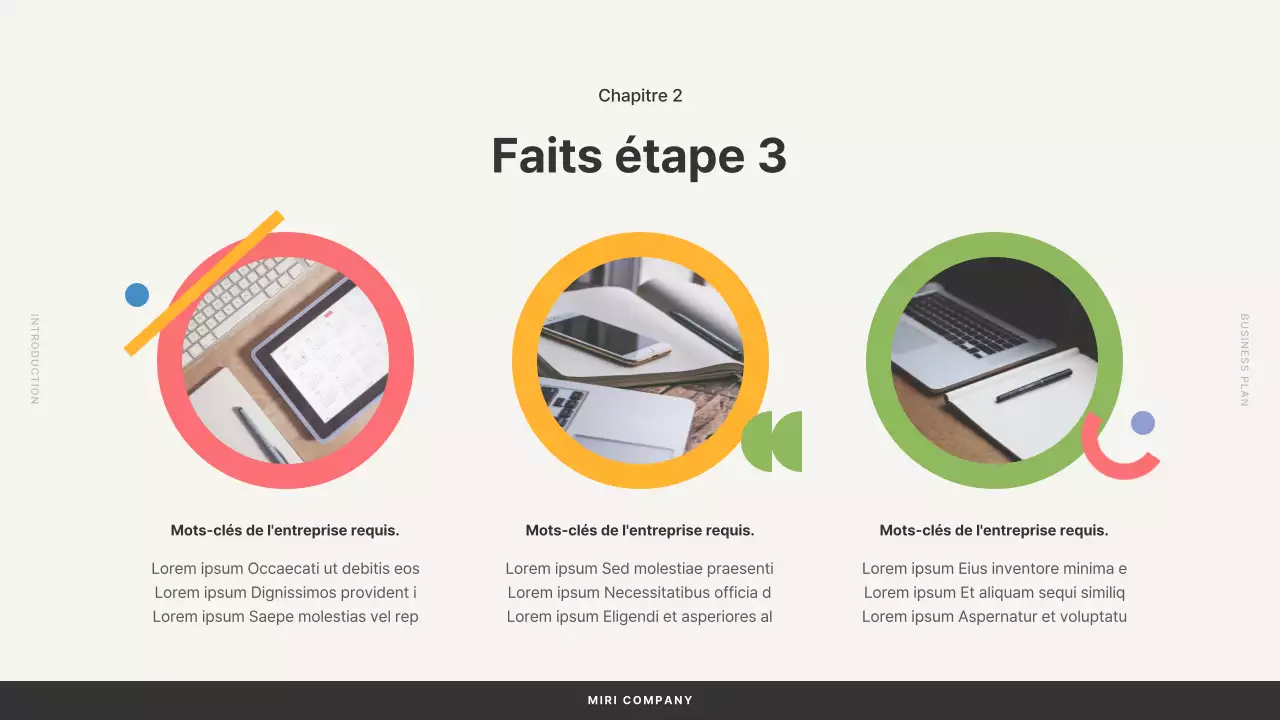 Plan d'affaires avec des formes simples en beige