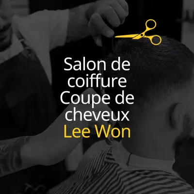 Promouvoir un salon de coiffure moderne en noir et blanc
