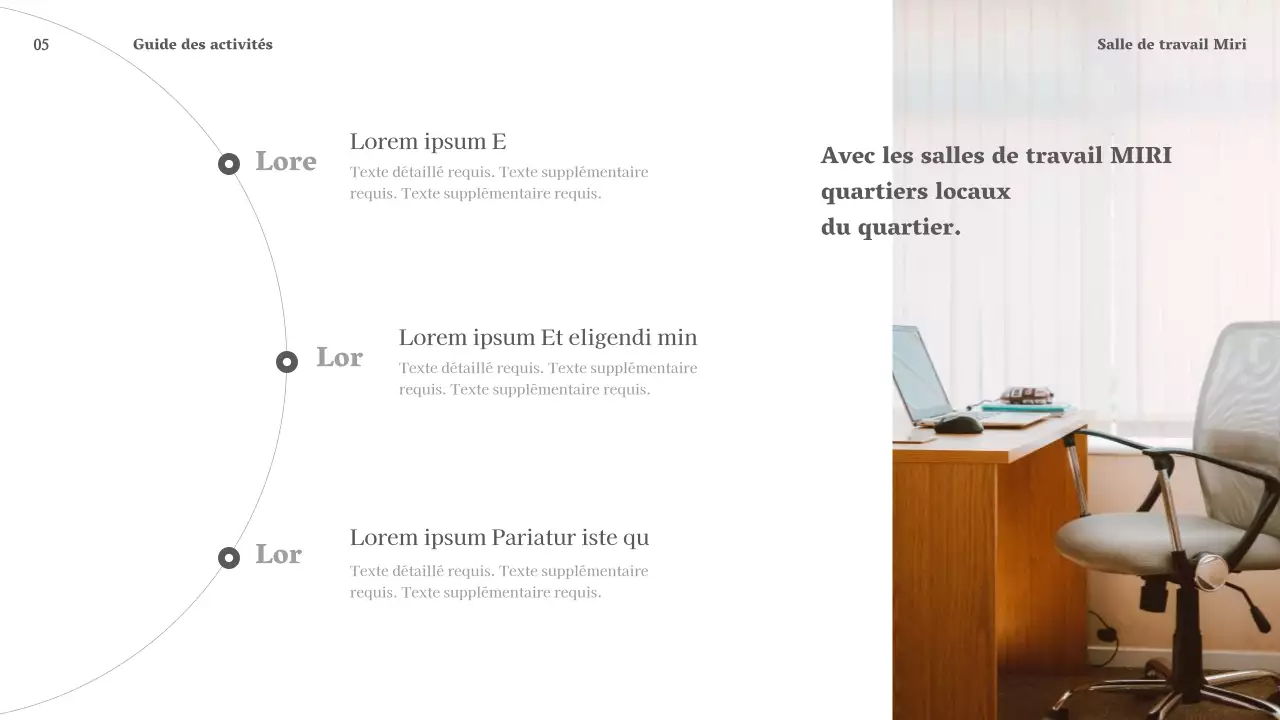 Faites la promotion de votre entreprise de location d'espaces sur un simple fond blanc.