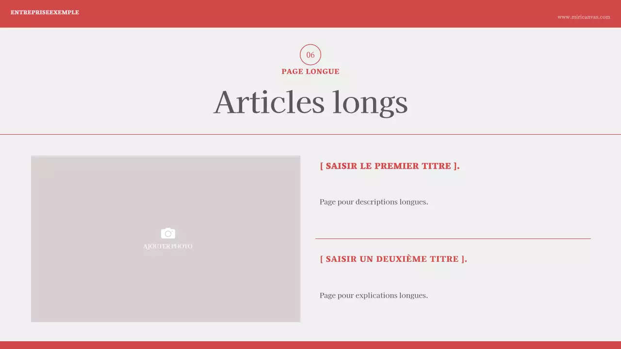 Présentation minimaliste de la numérotation en rouge ivoire