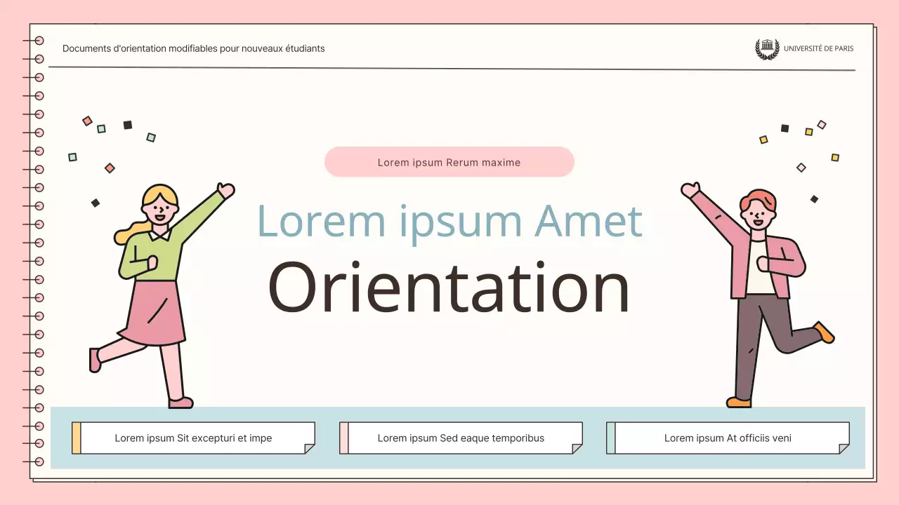 Une orientation simple des nouveaux employés en rose et bleu clair