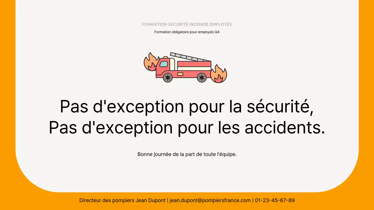 Matériel de formation à la sécurité incendie simple et jaune