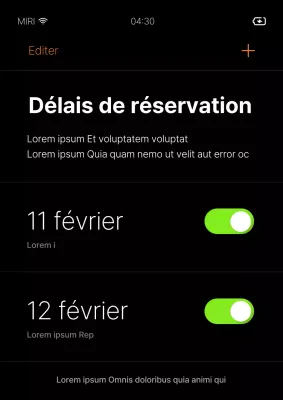 Une simple annonce de réservation en noir et vert citron