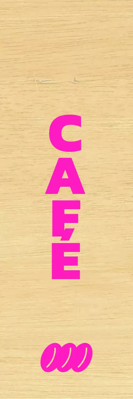 Café avec un lettrage noir clair et des accents roses