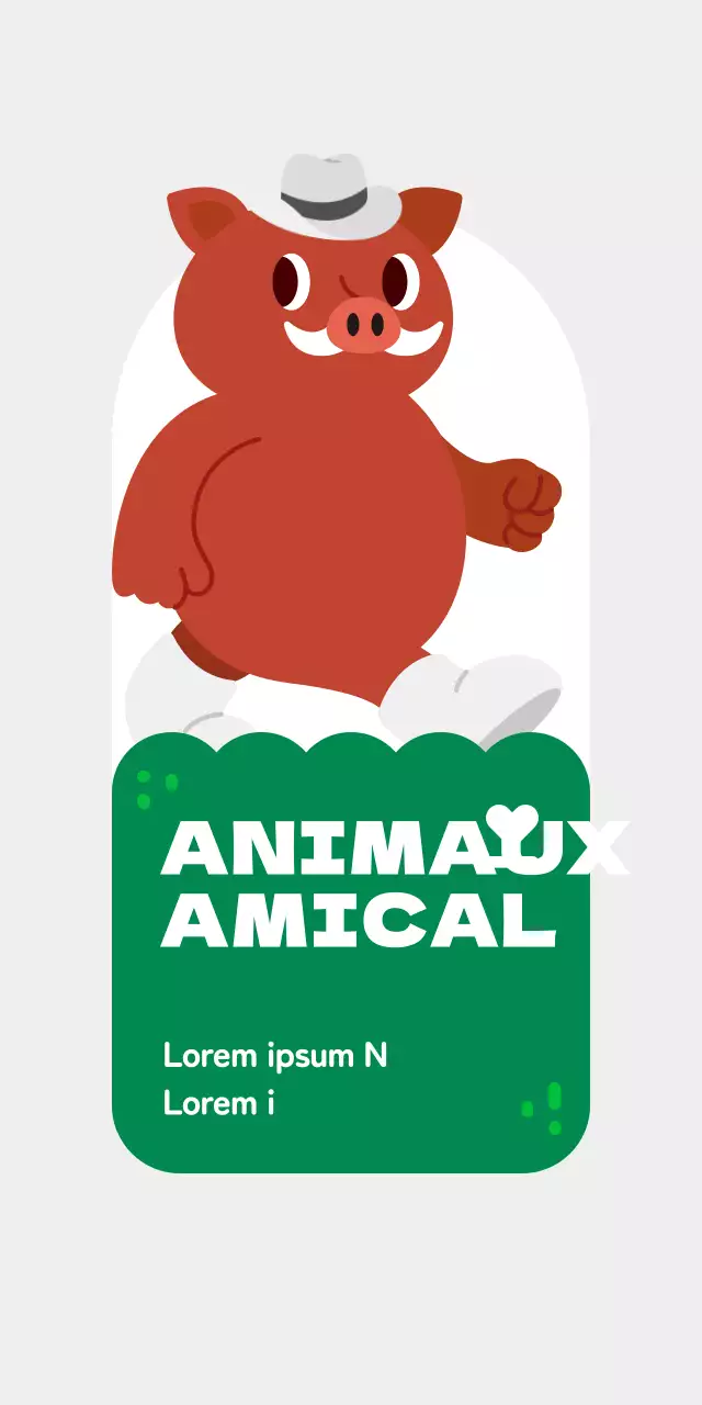 Piquet d'événement pour un groupe de défense des droits des animaux avec des illustrations d'animaux mignons