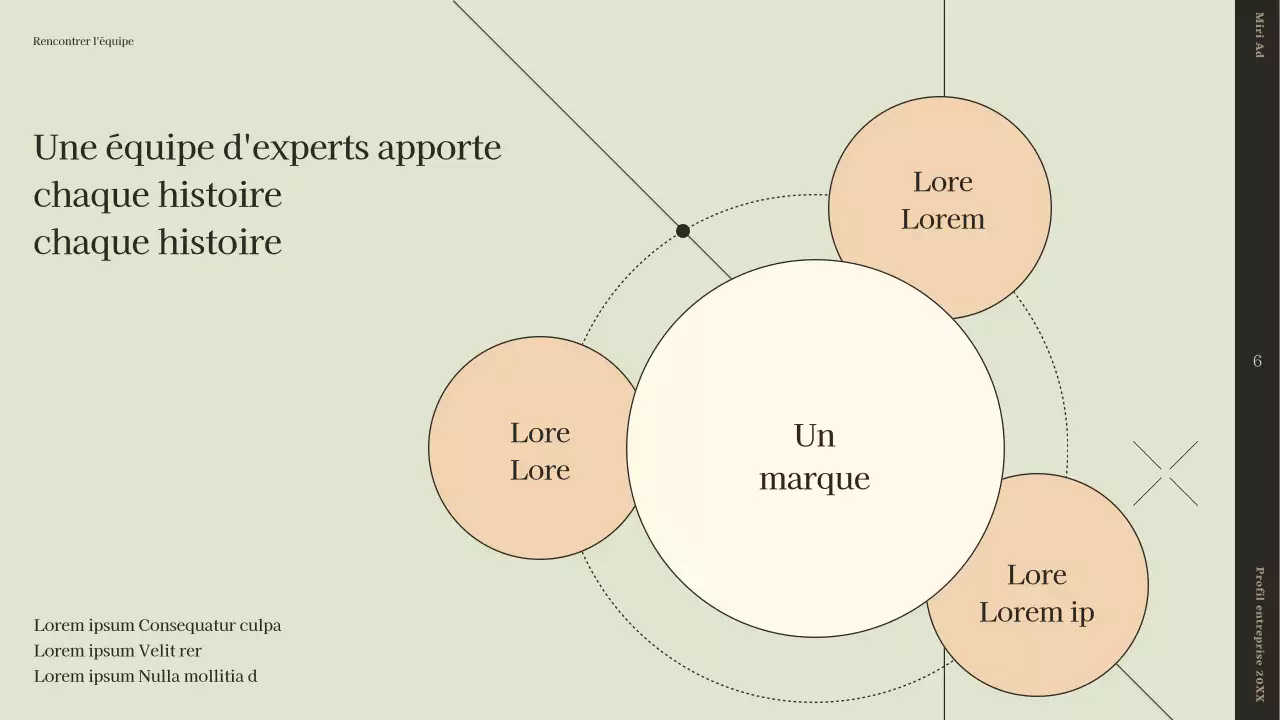 Un profil d'entreprise simple et narratif en beige