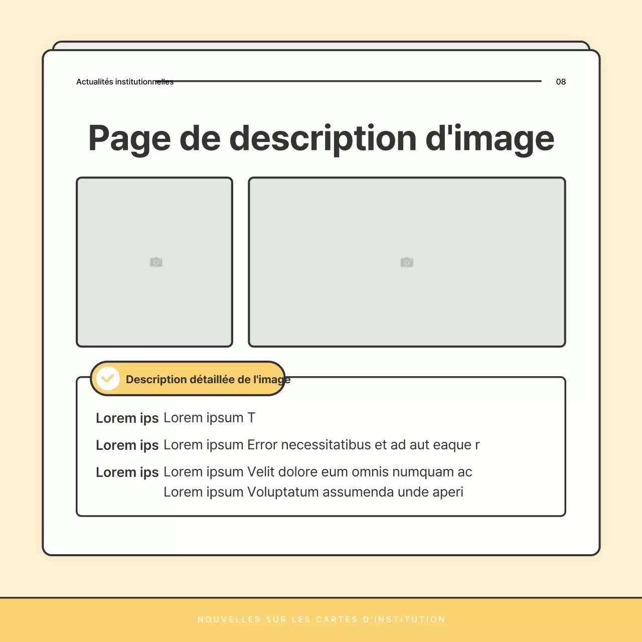 Une lettre d'information de base jaune et blanche du bureau d'aide sociale