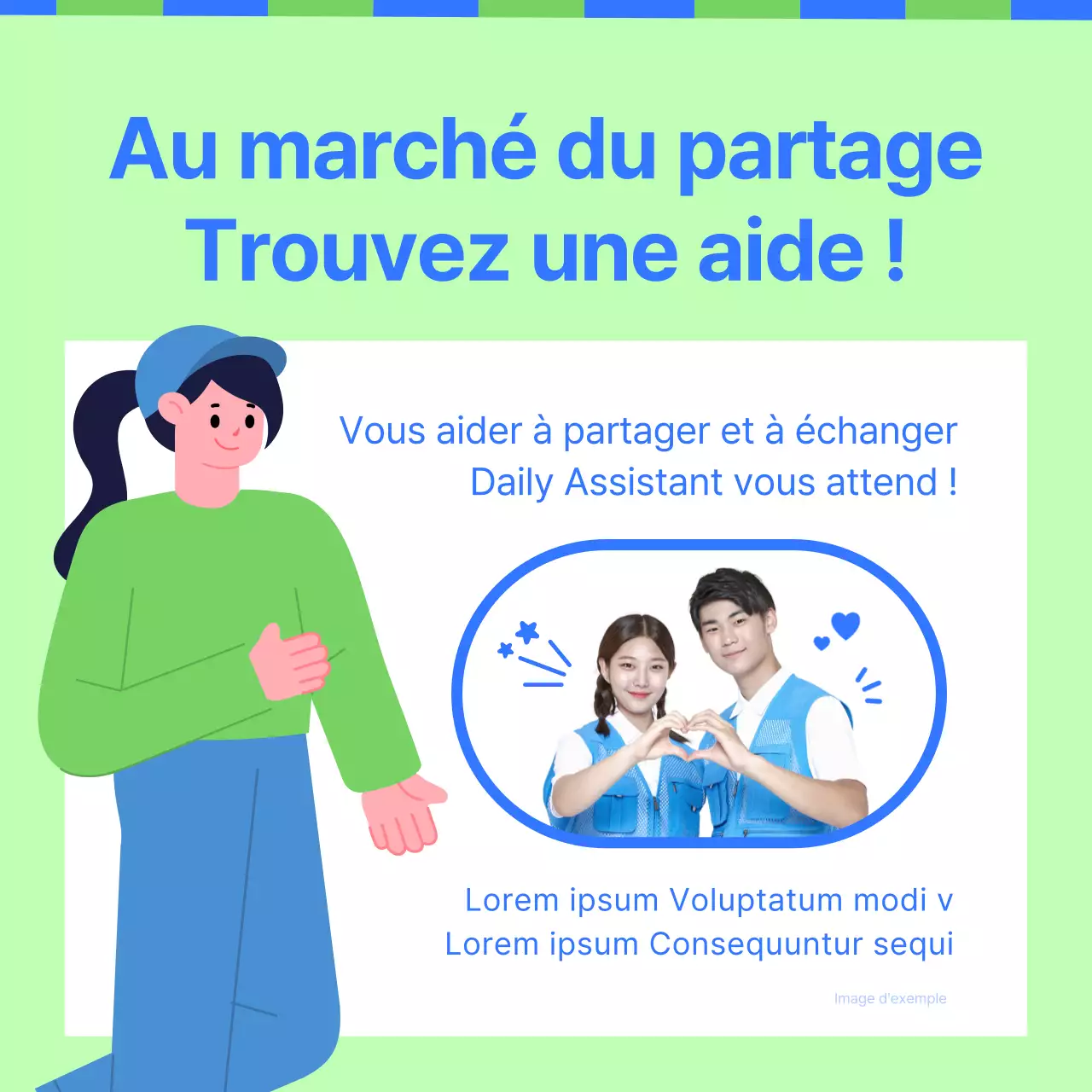 Annonce d'un marché de partage vert et bleu