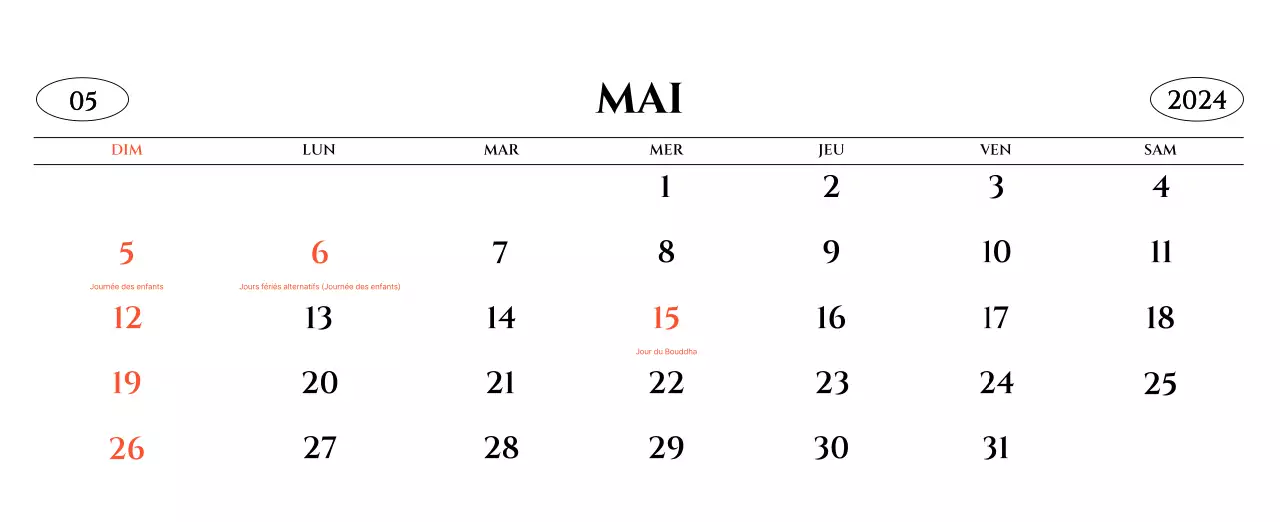 Calendrier mural de style simple avec un concept de photographie de voyage émotionnelle en noir et blanc