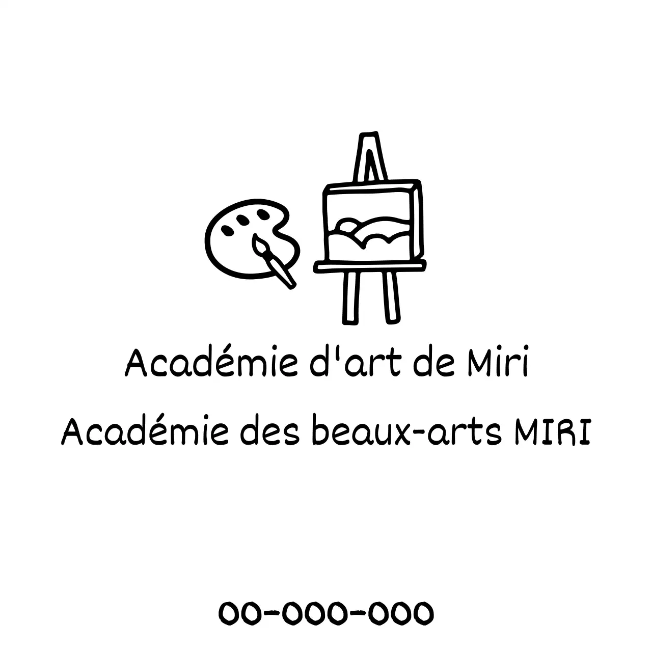 Une école d'art qui ressemble à un dessin avec des palettes et des peintures sur toile