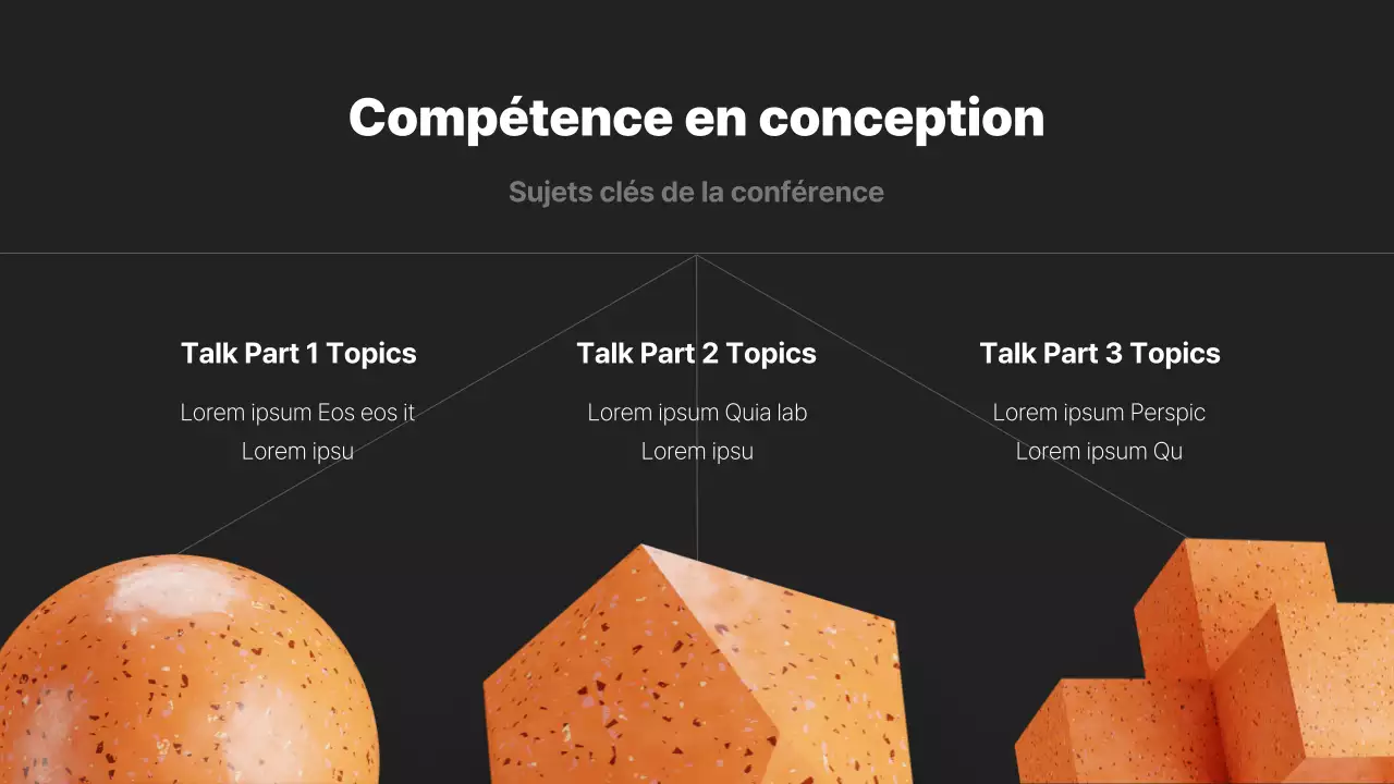 Un prospectus de conférence moderne en noir et orange