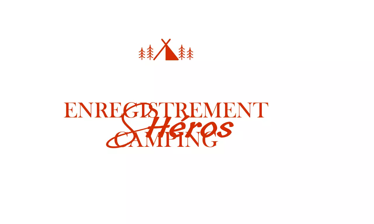 Magasin de camping avec illustrations de tentes et d'arbres