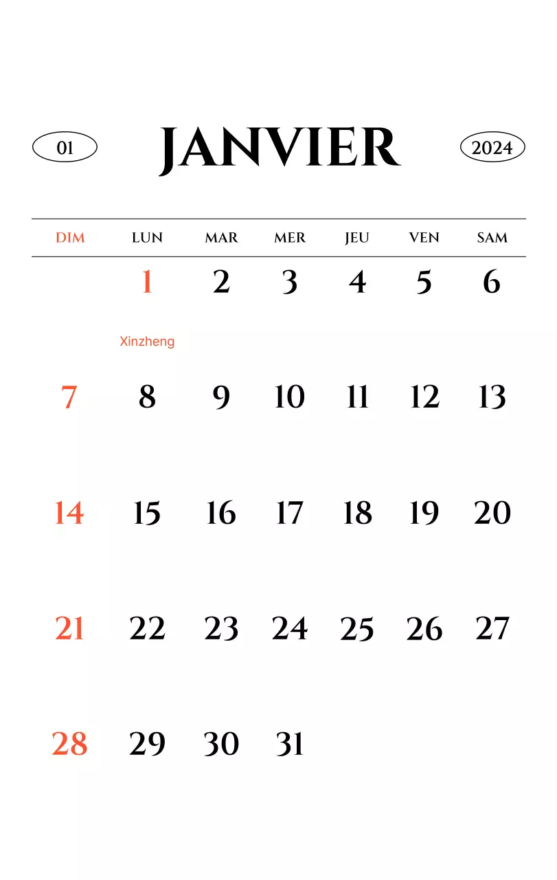 Calendrier mural de style simple avec concept de photographie de voyage émotionnelle en noir et blanc