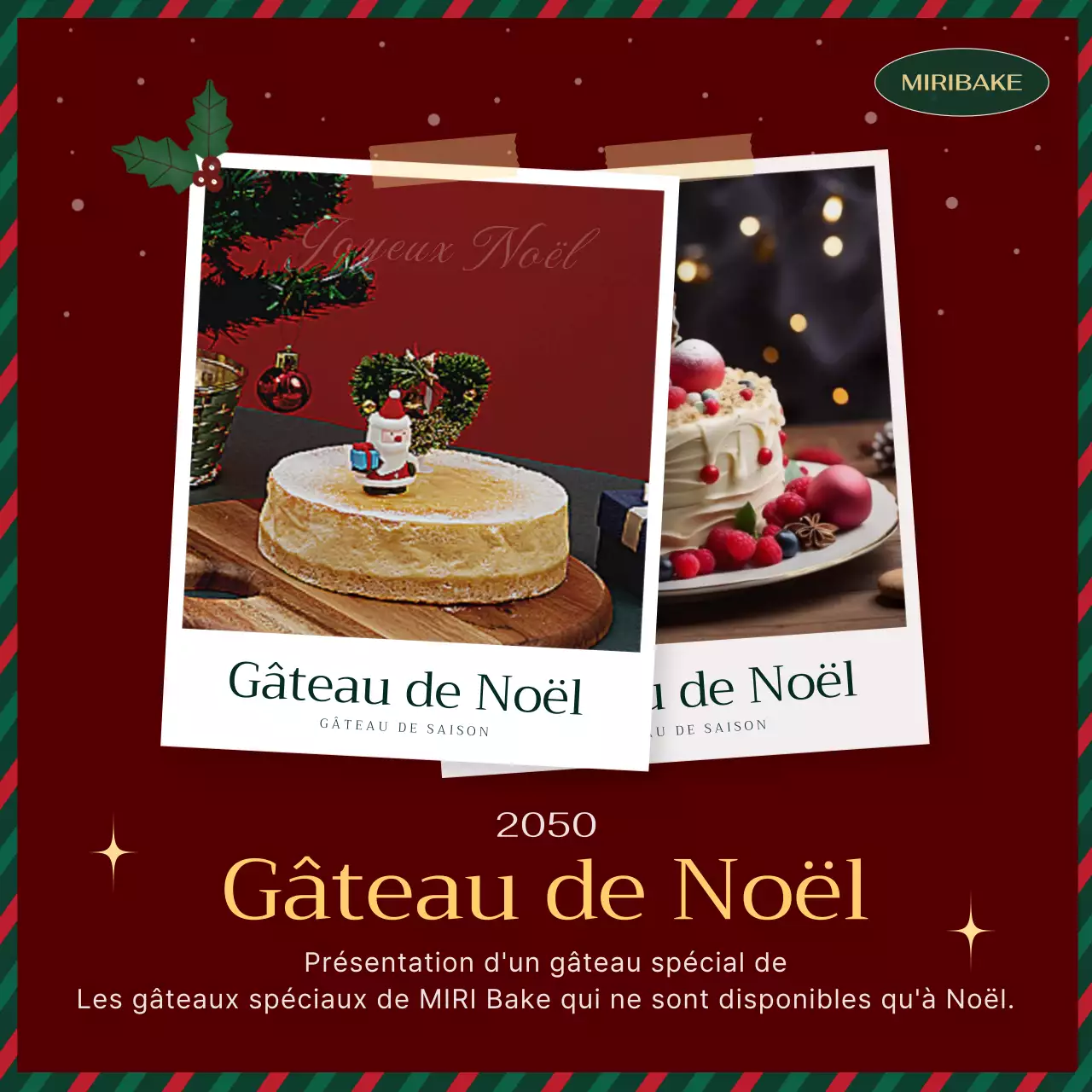 Promouvoir un gâteau de Noël classique en vert