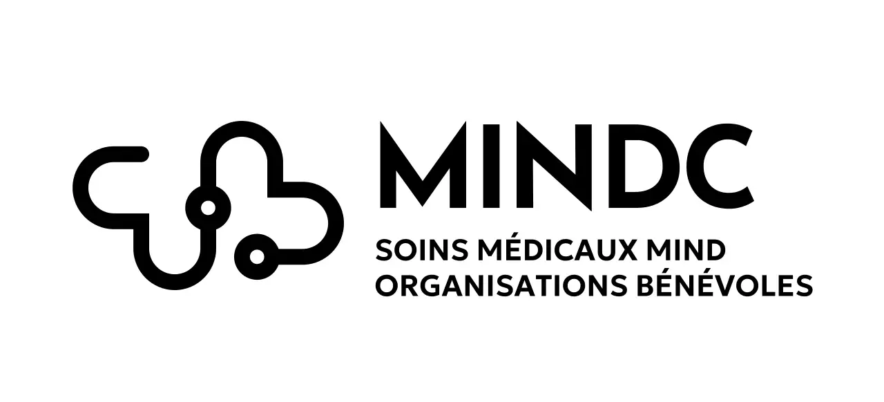 Concevoir une organisation de bénévoles avec une icône représentant un cœur et un stéthoscope