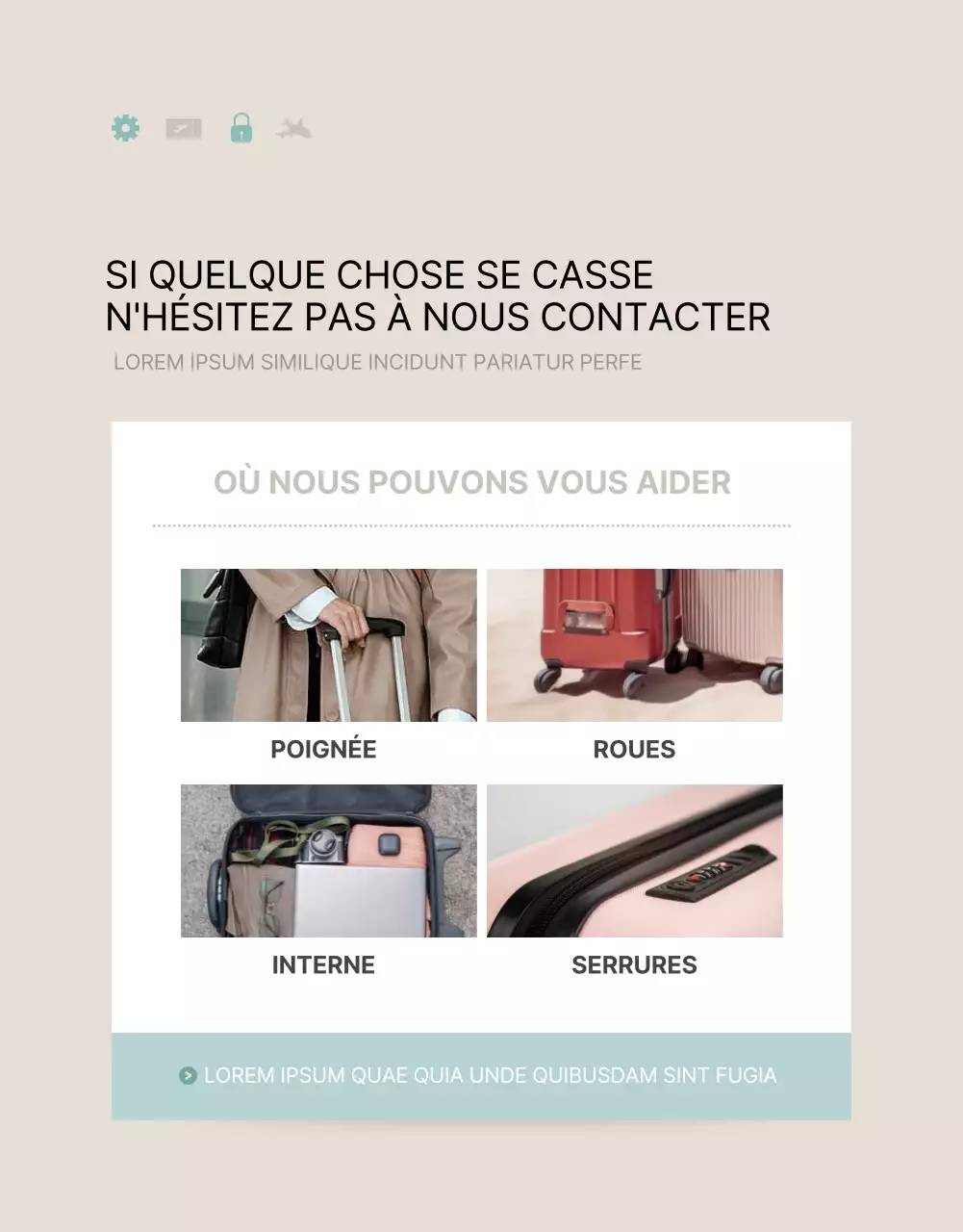 Promouvoir un produit de transport simple en menthe et ivoire