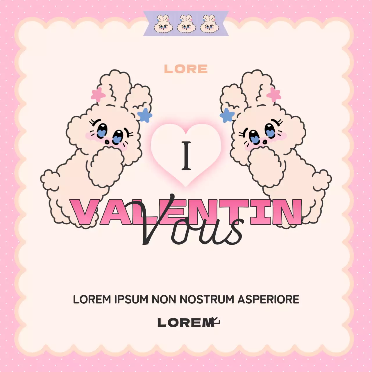 Une jolie publicité pour la Saint-Valentin en rose et bleu clair