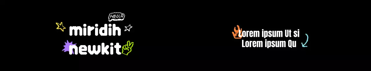 Kit de bienvenue avec un concept pixel art branché