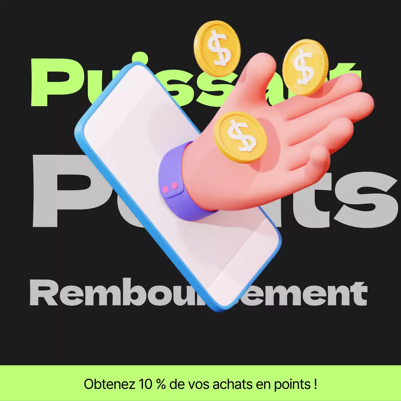 Poste de paiement des points Cyberpunk en noir et vert lime