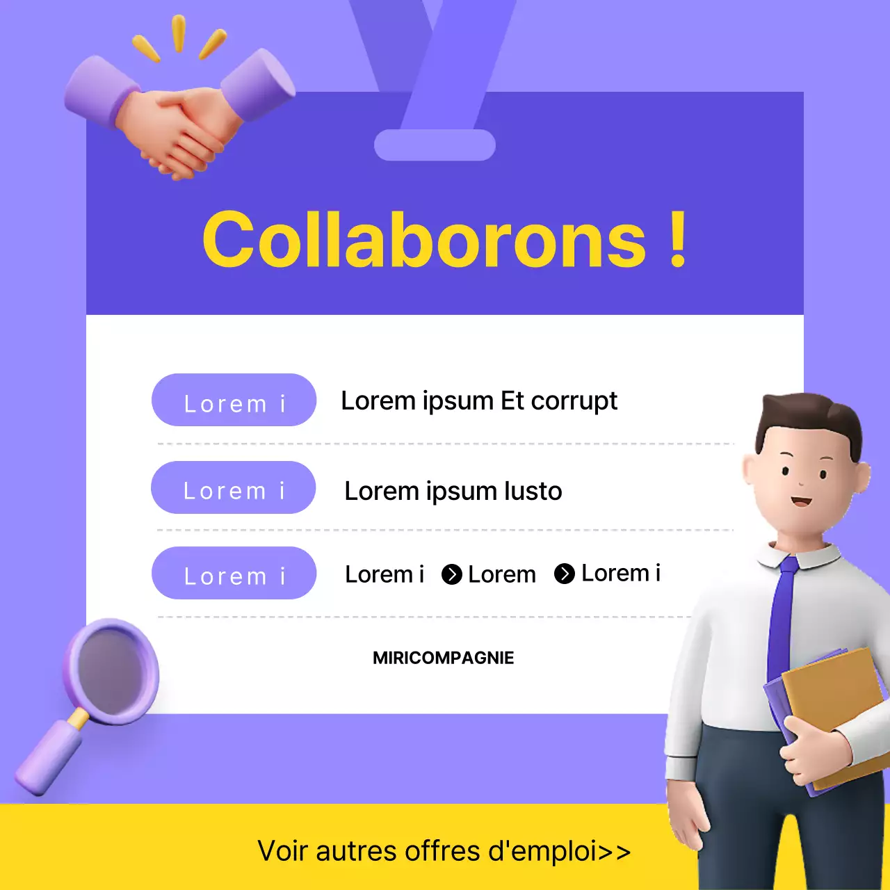 Une simple présentation de marque en 3D en mauve