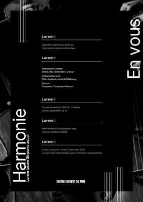 Appel aux membres d'un orchestre noir et moderne