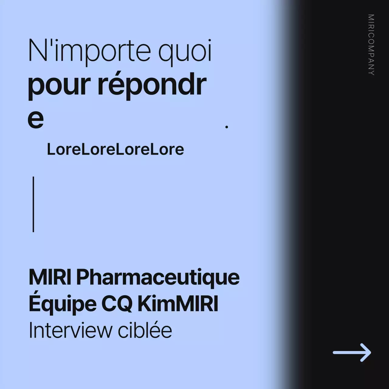 Informations minimales sur l'entretien d'embauche en bleu clair et noir