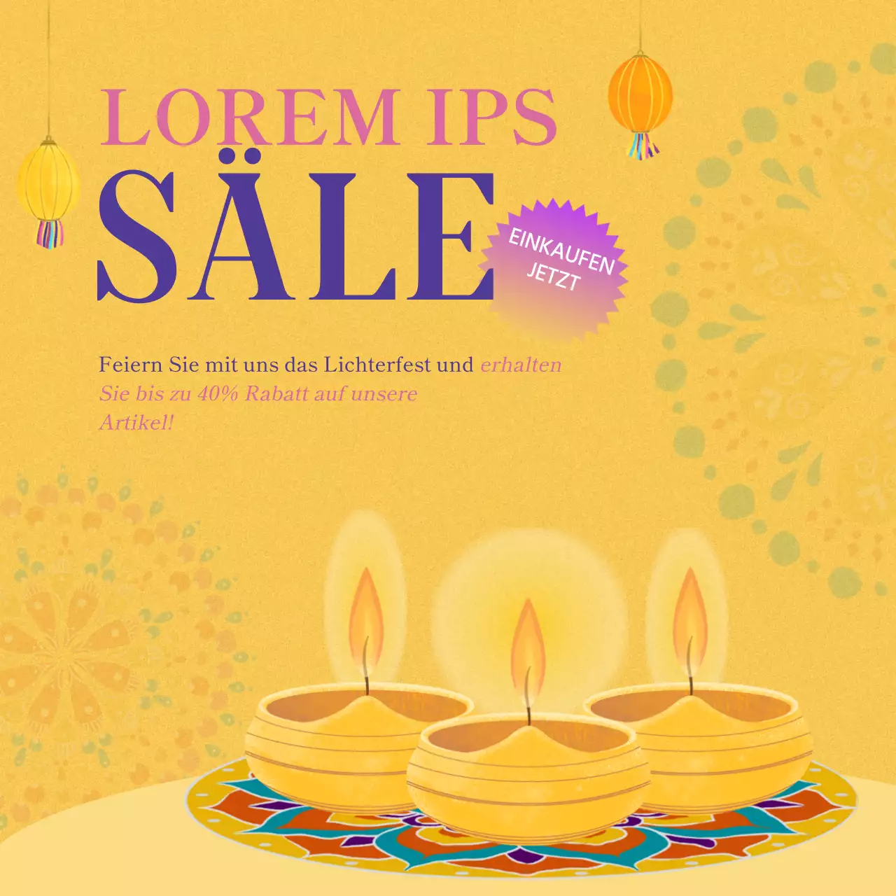 Gold und lila elegant Diwali Verkauf Förderung