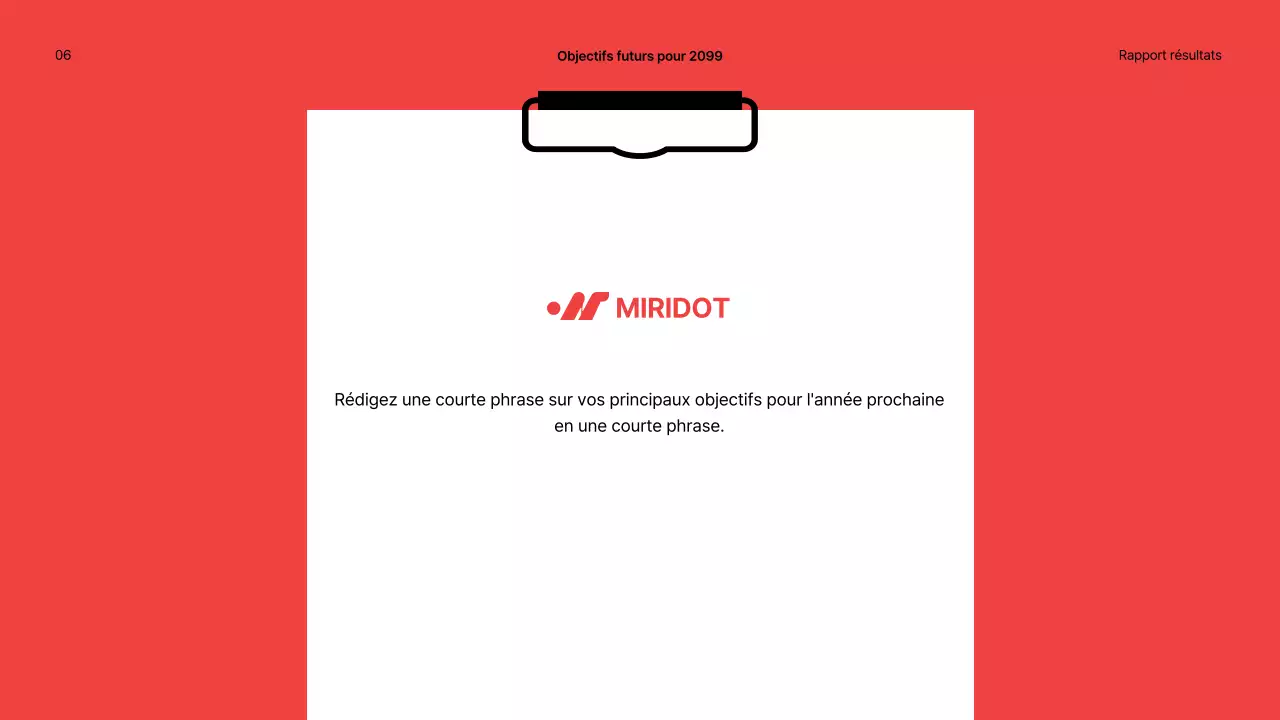 Rapport de performance de fin d'année simple avec des accents rouges