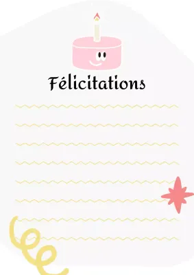 Invitation d'anniversaire simple en rose et gris