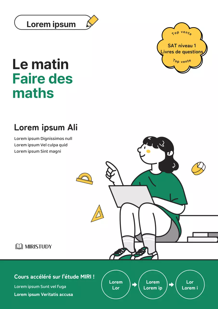 Problèmes simples de mathématiques supérieures en vert et jaune