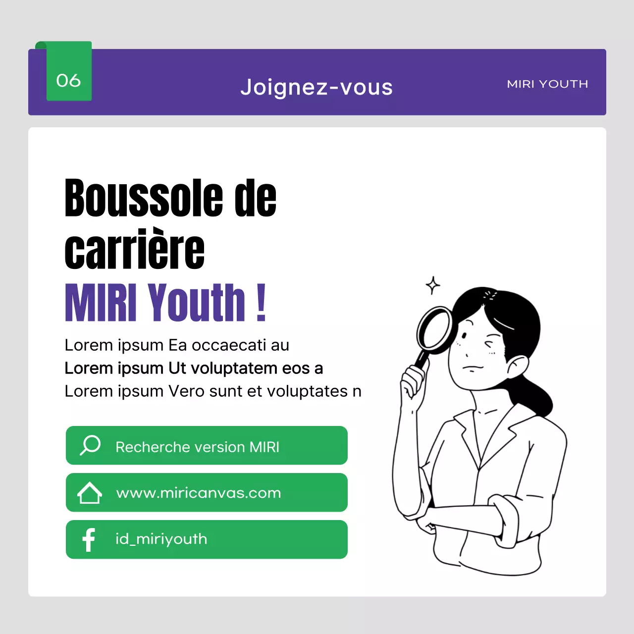 Un simple argumentaire de recrutement communautaire avec des résumés et des boras