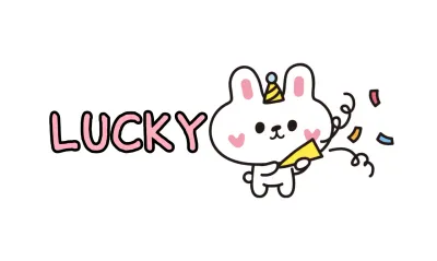 Porte-bonheur au concept mignon avec des personnages de lapin de félicitations