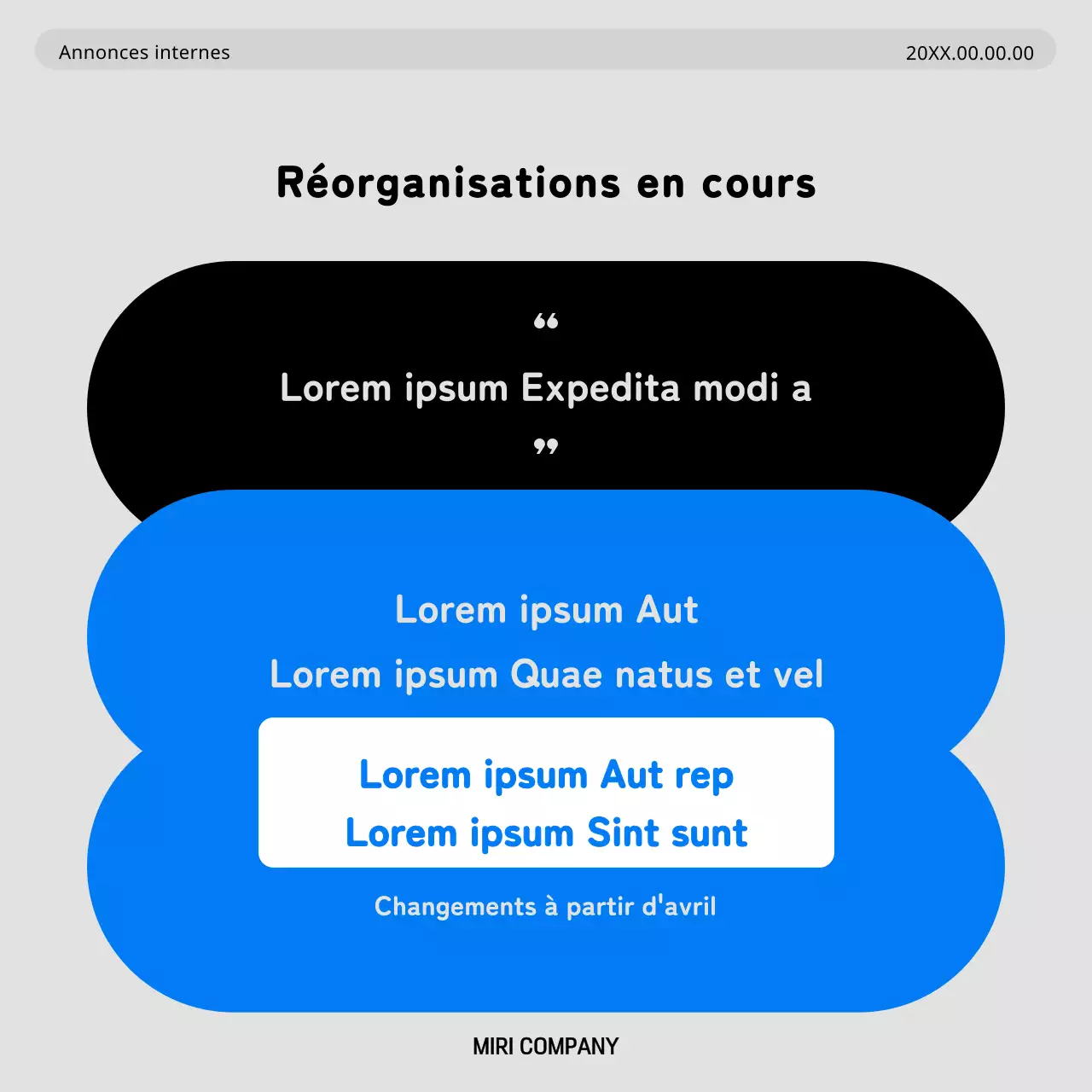 Promouvoir les questions internes avec un look minimaliste bleu et gris