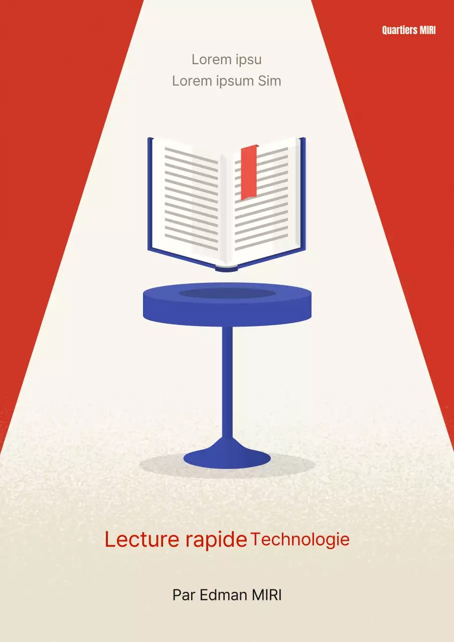 Couverture technique simple, à lecture rapide, en rouge et bleu