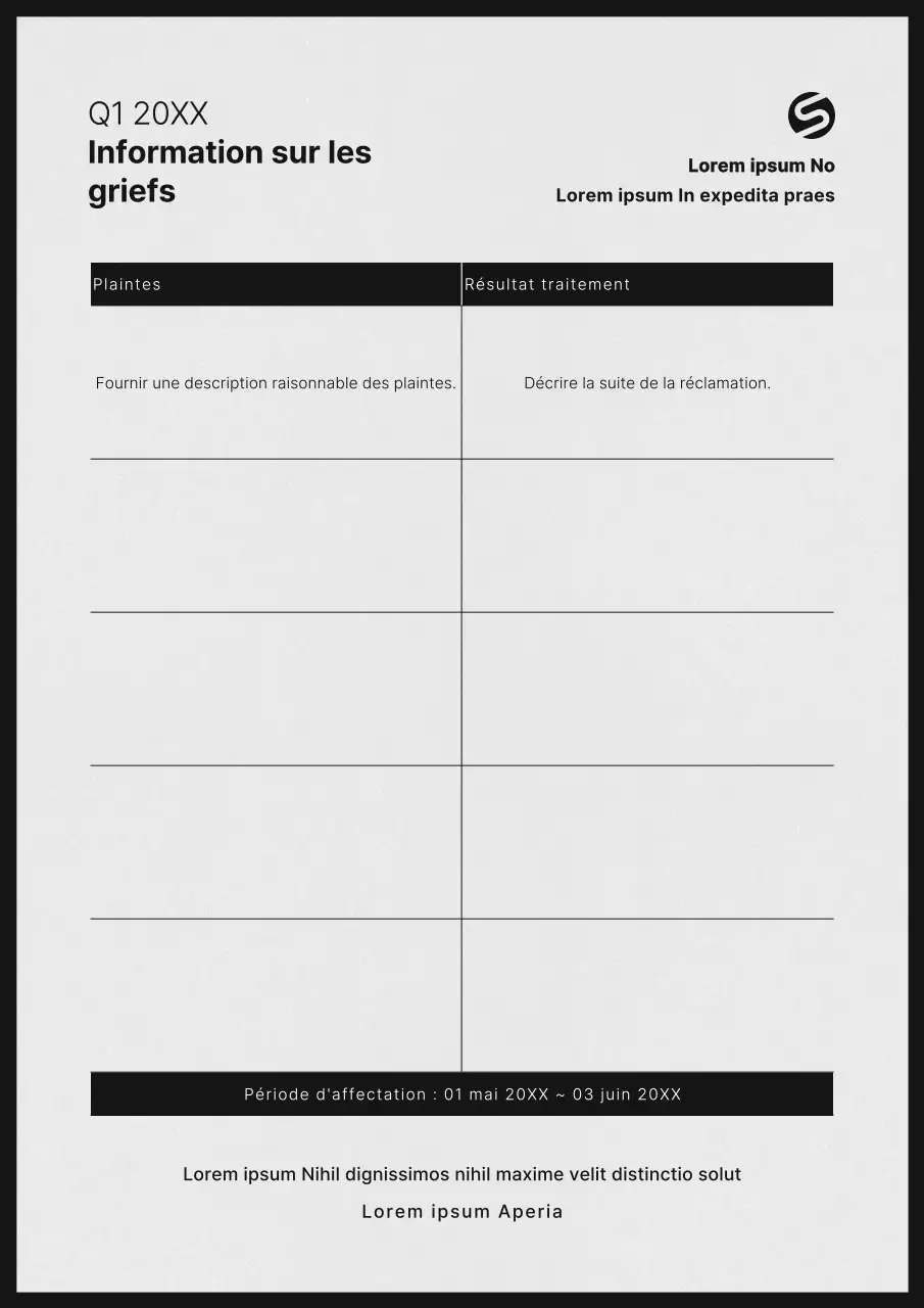 Un simple guide de suggestions en noir et blanc