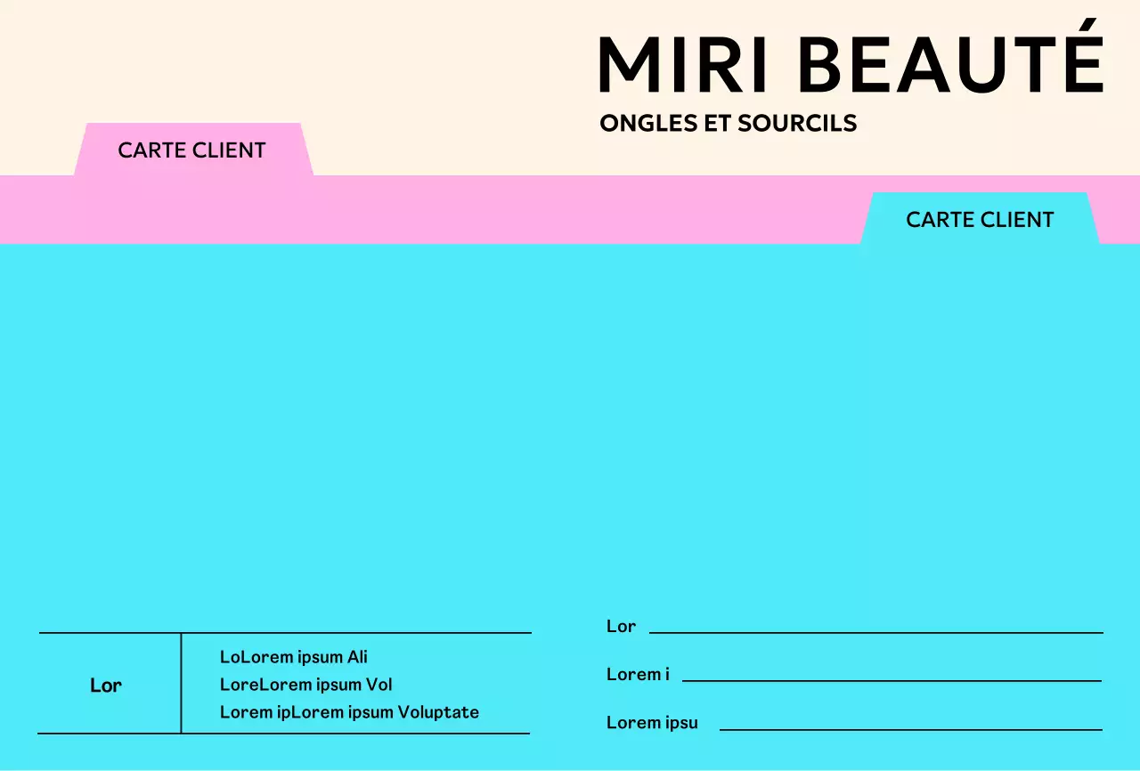 Cartes d'aide à la clientèle avec un concept de dossier aux couleurs vives