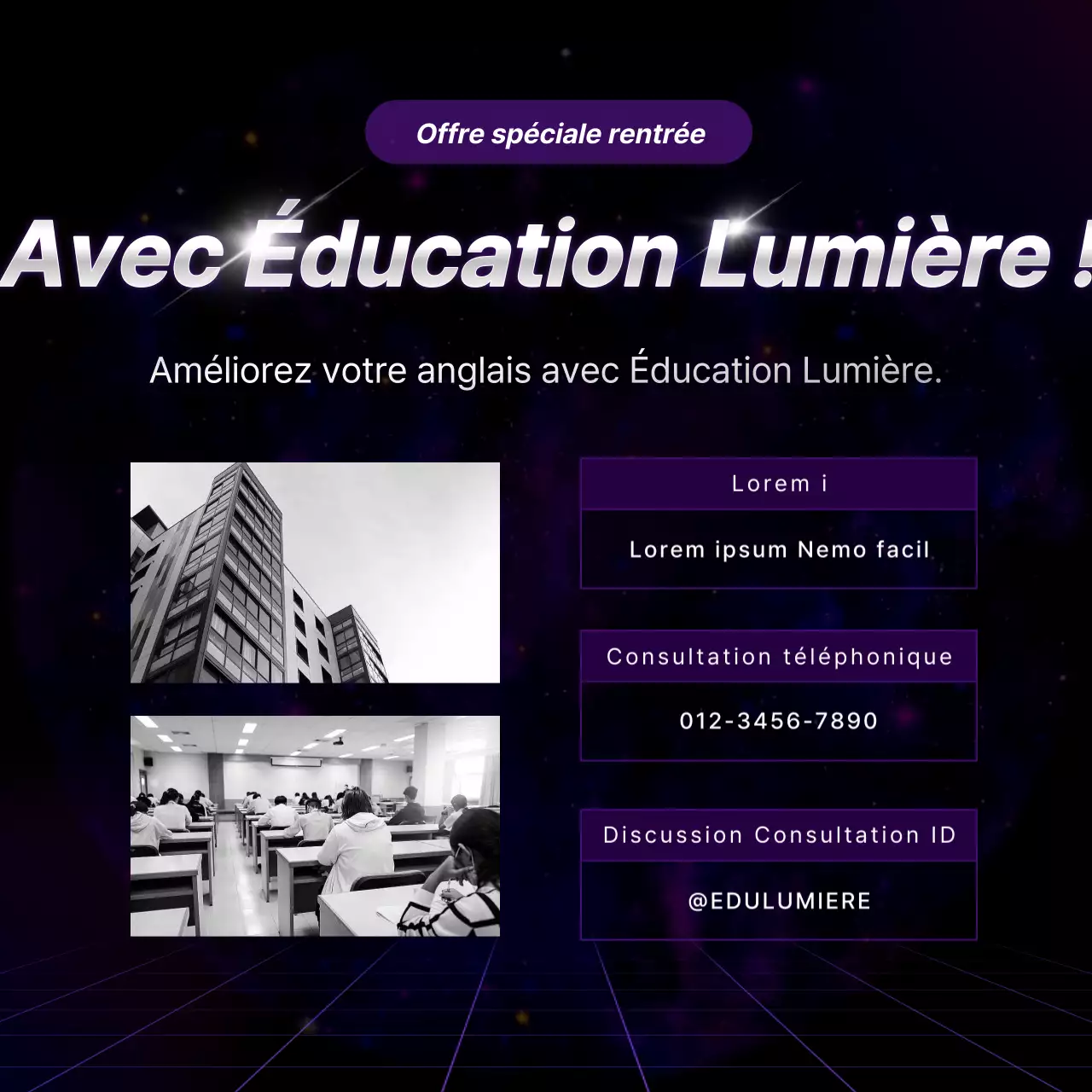 Promouvoir les offres spéciales de purple cyber pour la rentrée scolaire