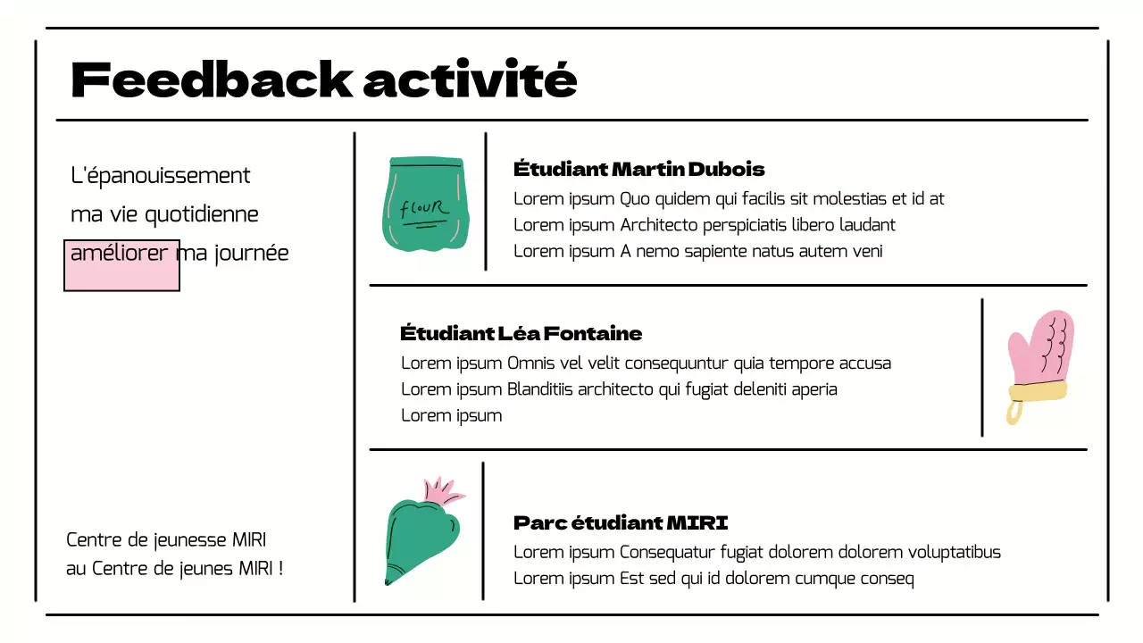 Présentation d'une belle activité de centre de jeunesse en rose