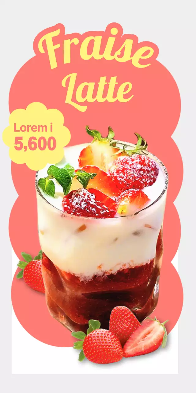 Promouvoir une boisson à la fraise rose