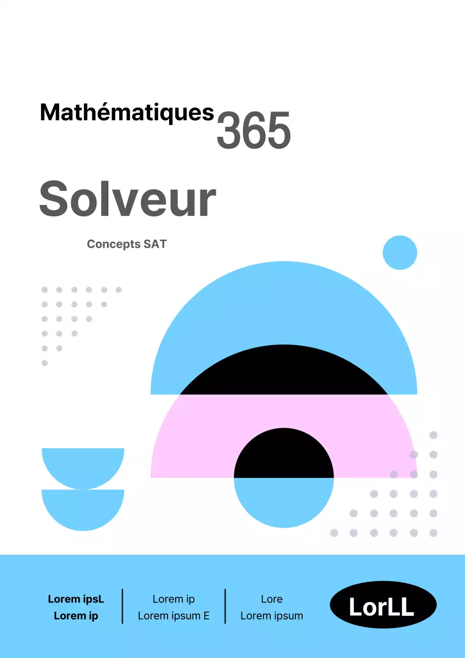 Couverture de livre de mathématiques simple en bleu clair et rose