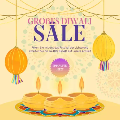 alt und gelb elegant Diwali Verkauf Aktion
