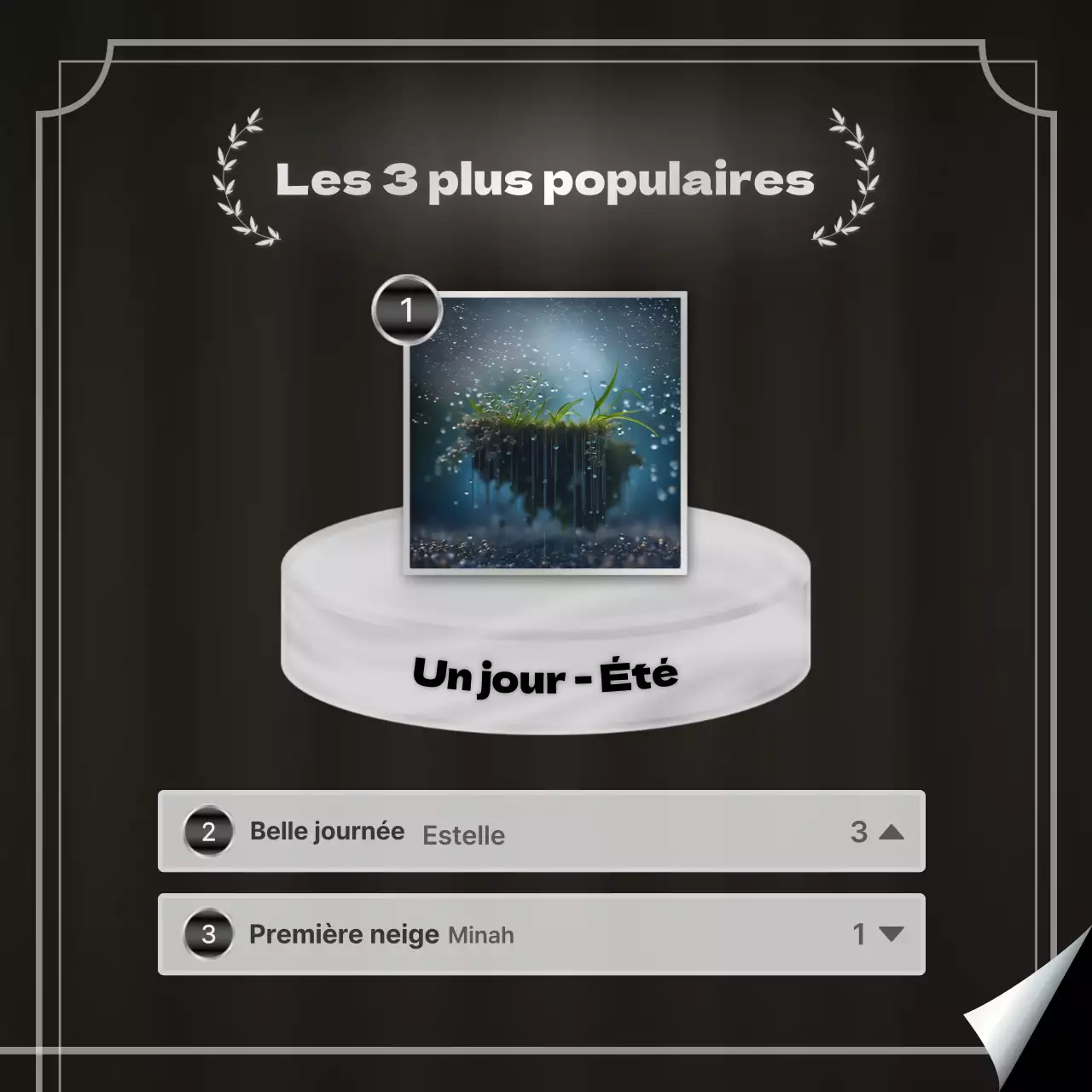 Annonce de clôture de contenu moderne en noir et argent