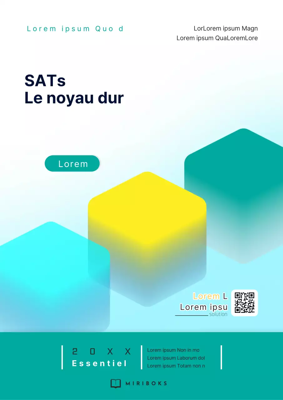 Livre de mathématiques simple pour l'école secondaire, couleur menthe et bleu clair