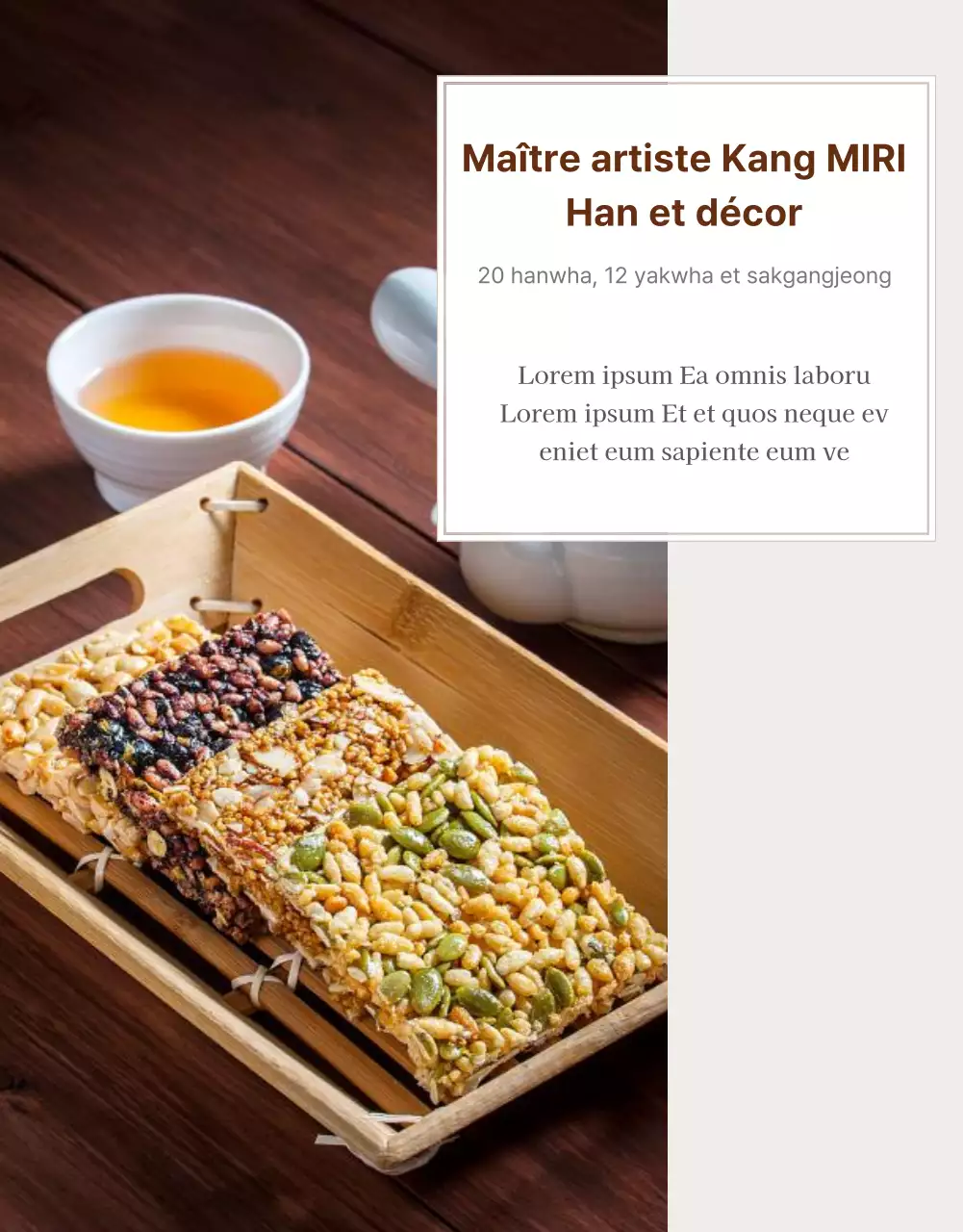 Publicité pour un simple coffret de Noël en hanwa beige et marron