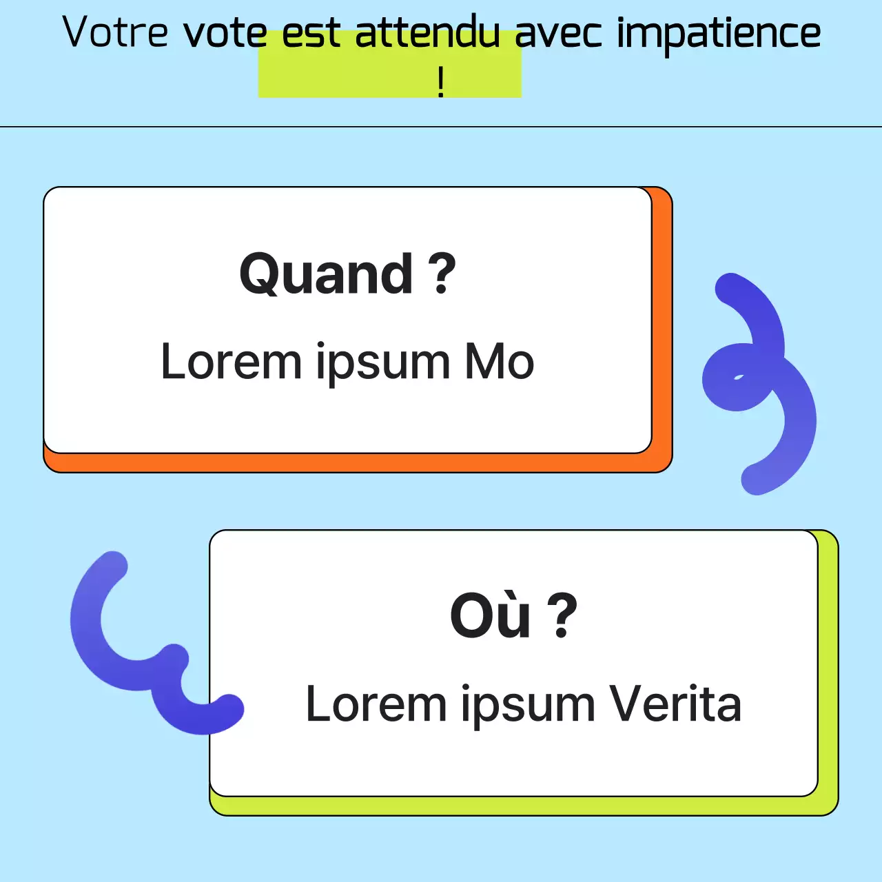 Promouvoir une collection kitsch de promesses de dons bleu clair et orange