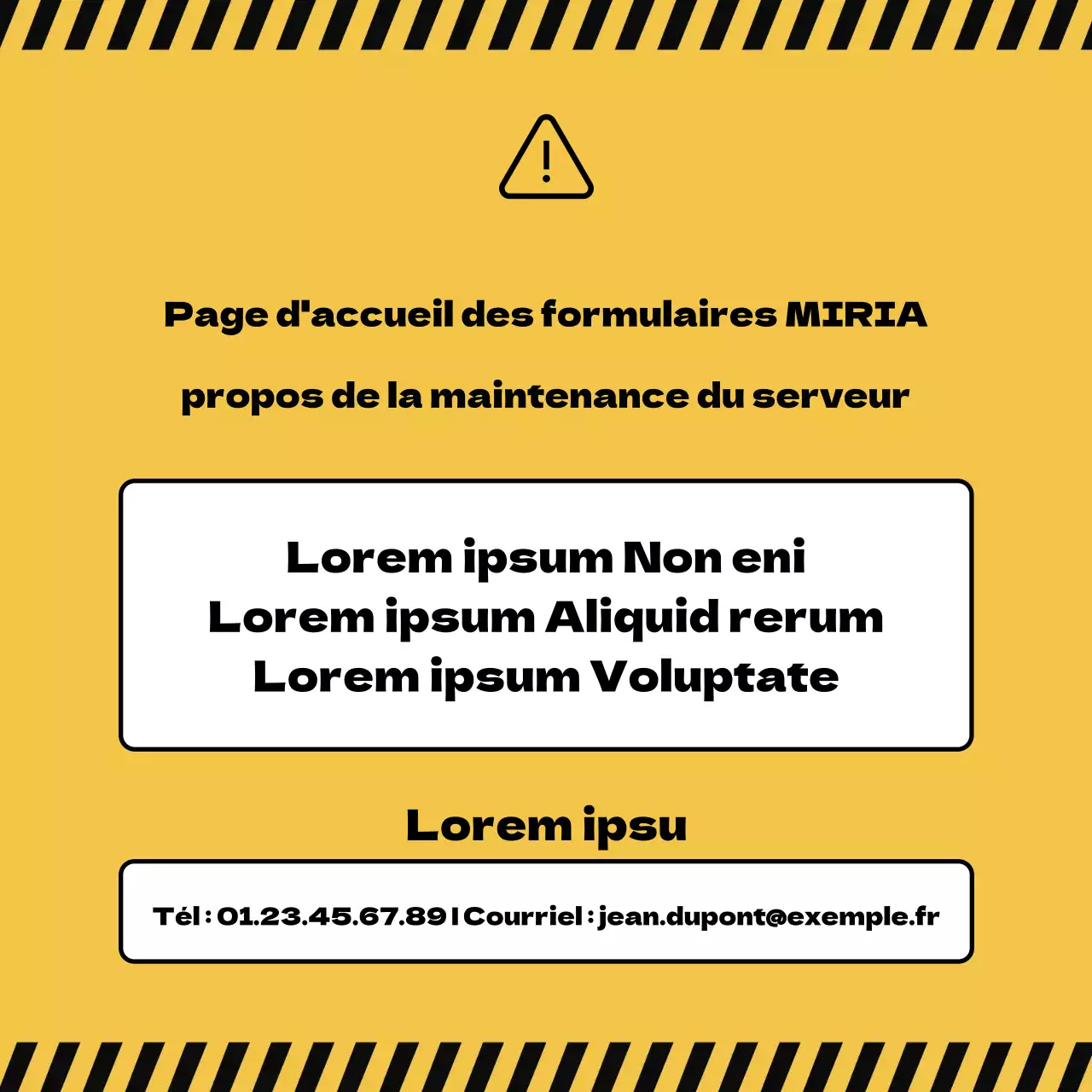Un guide d'annonce des perturbations minimaliste en noir et jaune