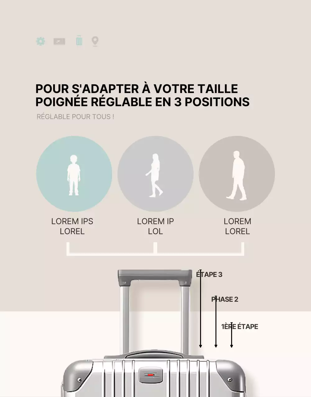 Promouvoir un produit de transport simple en menthe et ivoire